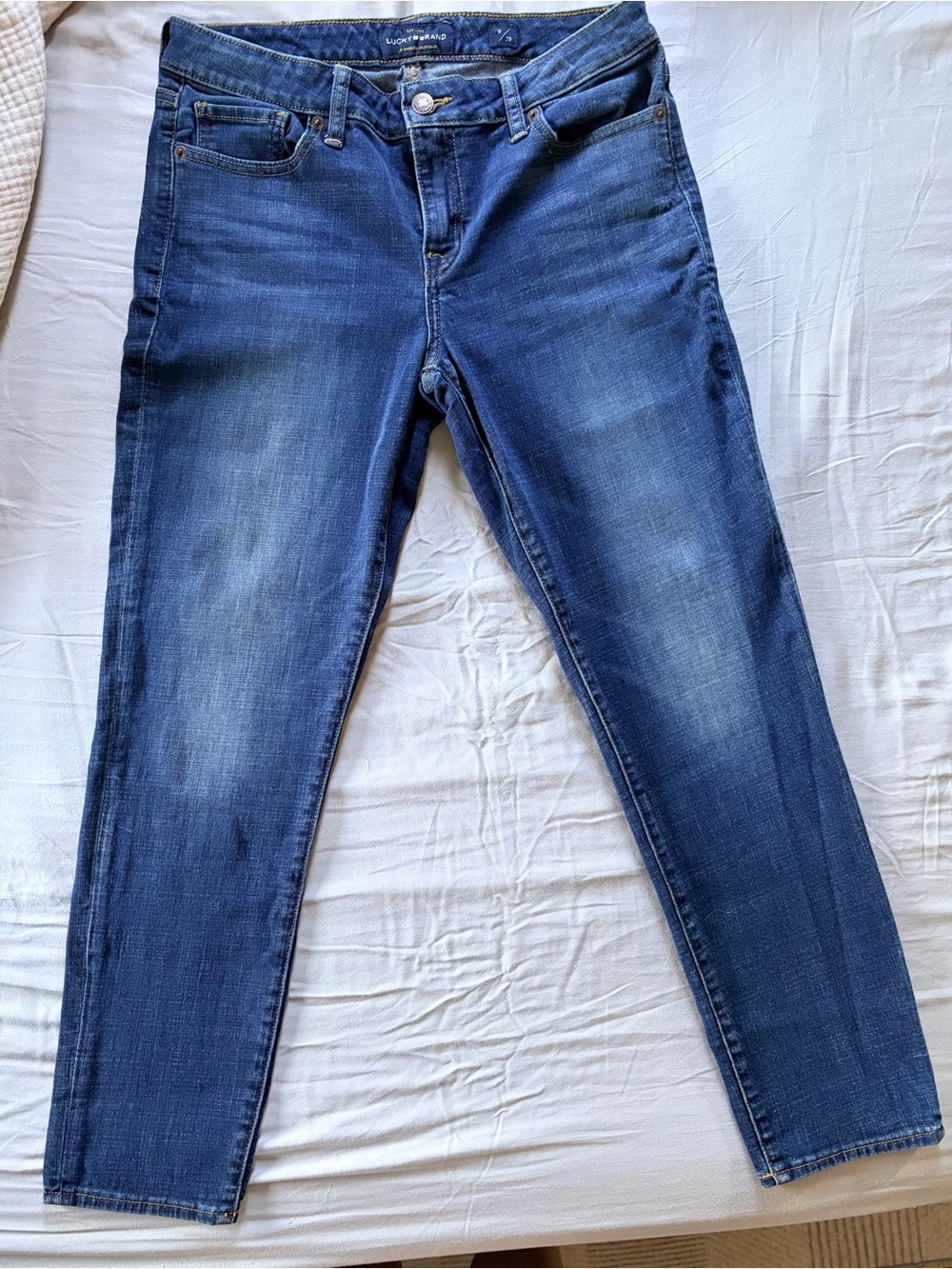 Lucky Brand Women's Straight Leg Jeans in Deep Blue Fade